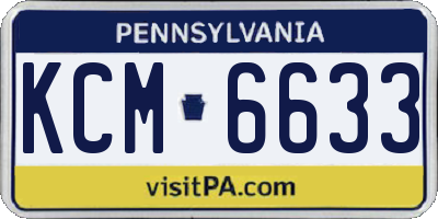 PA license plate KCM6633