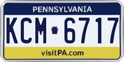 PA license plate KCM6717