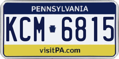 PA license plate KCM6815