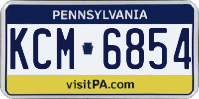 PA license plate KCM6854