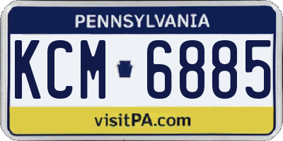 PA license plate KCM6885