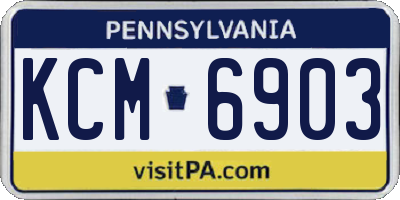 PA license plate KCM6903