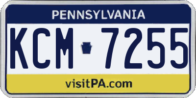 PA license plate KCM7255