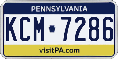 PA license plate KCM7286