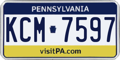 PA license plate KCM7597