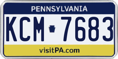 PA license plate KCM7683