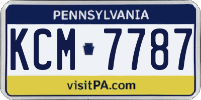 PA license plate KCM7787