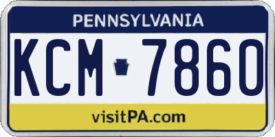 PA license plate KCM7860