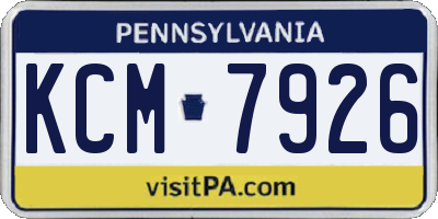 PA license plate KCM7926