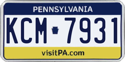 PA license plate KCM7931