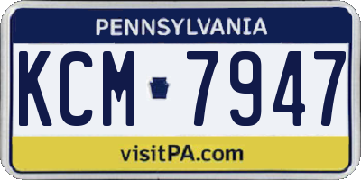 PA license plate KCM7947