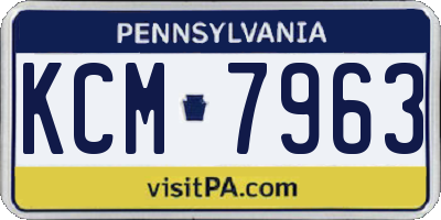 PA license plate KCM7963