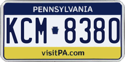 PA license plate KCM8380