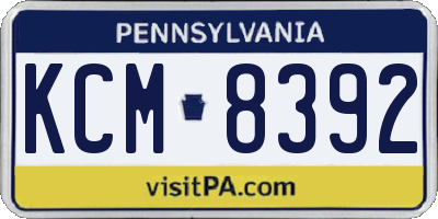 PA license plate KCM8392