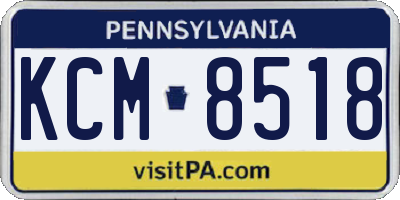 PA license plate KCM8518