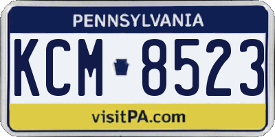 PA license plate KCM8523