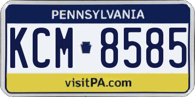 PA license plate KCM8585