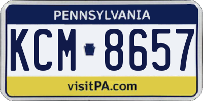 PA license plate KCM8657