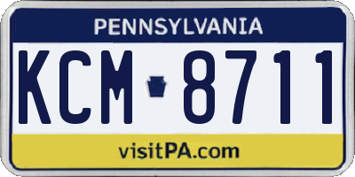 PA license plate KCM8711