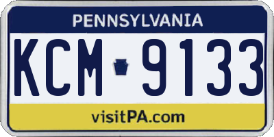PA license plate KCM9133