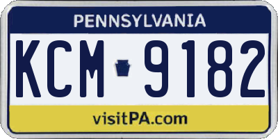 PA license plate KCM9182