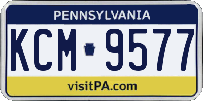 PA license plate KCM9577