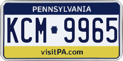 PA license plate KCM9965