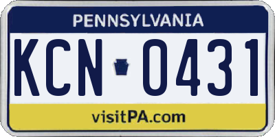PA license plate KCN0431