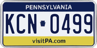 PA license plate KCN0499