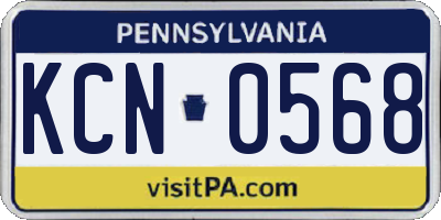 PA license plate KCN0568