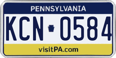 PA license plate KCN0584