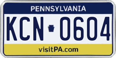 PA license plate KCN0604