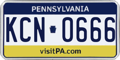 PA license plate KCN0666