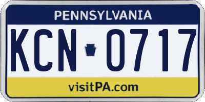 PA license plate KCN0717