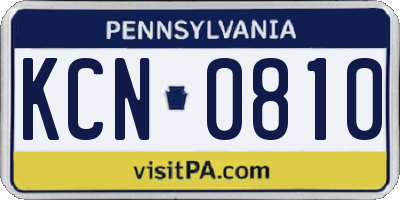 PA license plate KCN0810