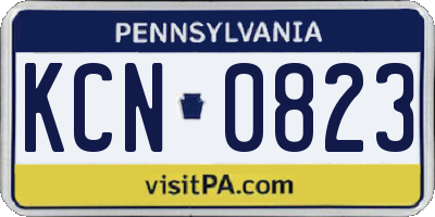 PA license plate KCN0823