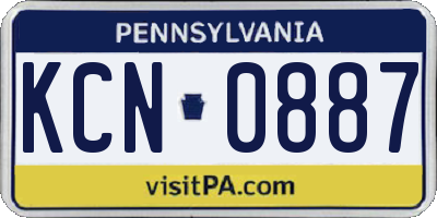 PA license plate KCN0887