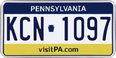 PA license plate KCN1097