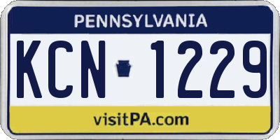 PA license plate KCN1229