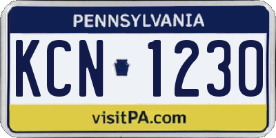 PA license plate KCN1230