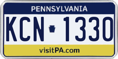 PA license plate KCN1330