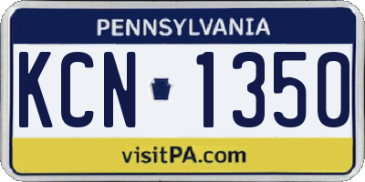 PA license plate KCN1350