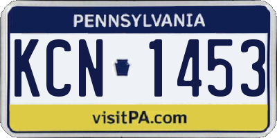 PA license plate KCN1453