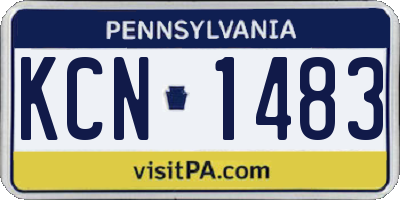 PA license plate KCN1483