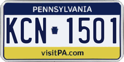 PA license plate KCN1501
