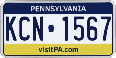 PA license plate KCN1567