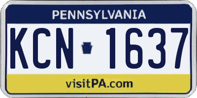 PA license plate KCN1637