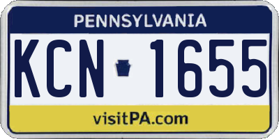 PA license plate KCN1655