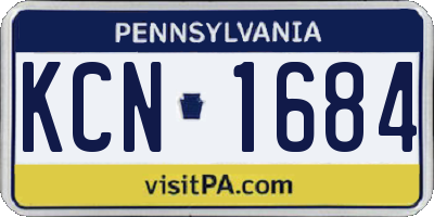PA license plate KCN1684