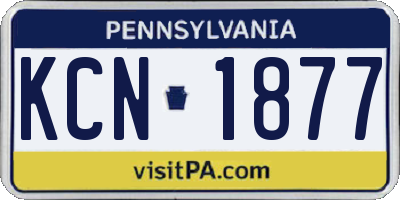 PA license plate KCN1877